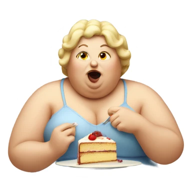 Fat lady eating cake sticker