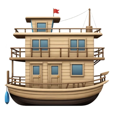Simple monotone houseboat sticker