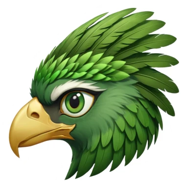 close up of just the eye at the side profile of the face of a green hawk that is looking away from the camera sticker