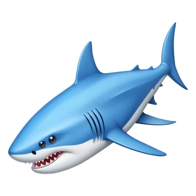 Un tiburón con zapatillas azules  sticker