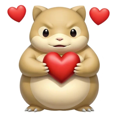Snorlax holding a heart sticker
