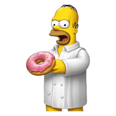 Hommer simpson qui mange un donut sticker