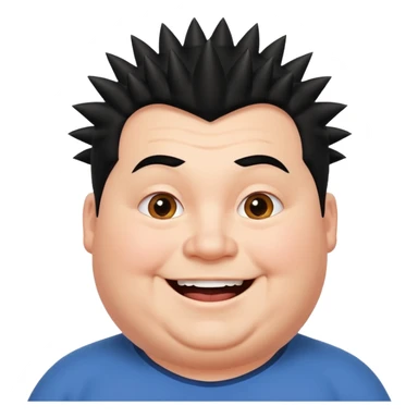 fat spiky haired happy man sticker