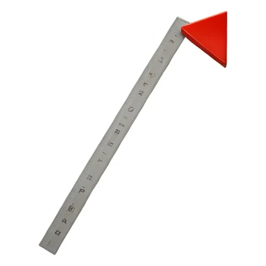 a 5 foot ruler with a red kiss marking on it  sticker