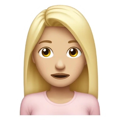 blonde woman crying tears of sadness. light pink shirt sticker