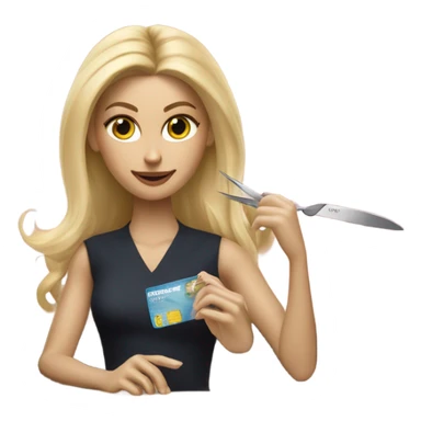 Blonde Ralph lauren women cutting credit card in half  sticker