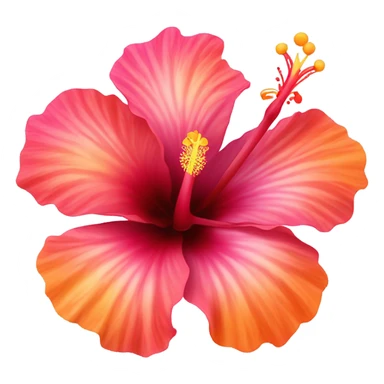 red and pink and orange hibiscus flower sticker