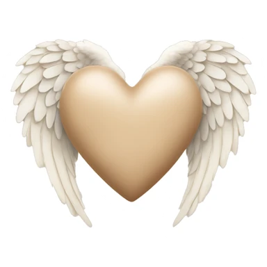 beige heart with angel wings sticker