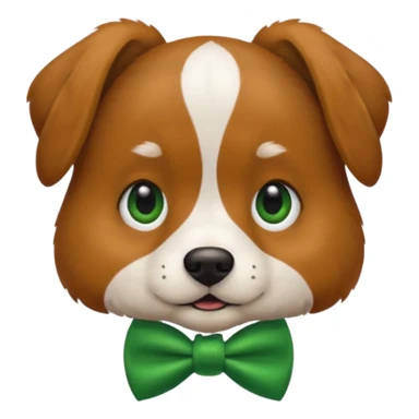 dog with green bow tie sticker