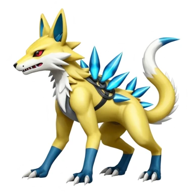 Shiny Cool Futuristic Smooth Zeraora-Lombax-Sergal-Zangoose-Protogen-grem2-Wickerbeast-Pokémon, full body sticker
