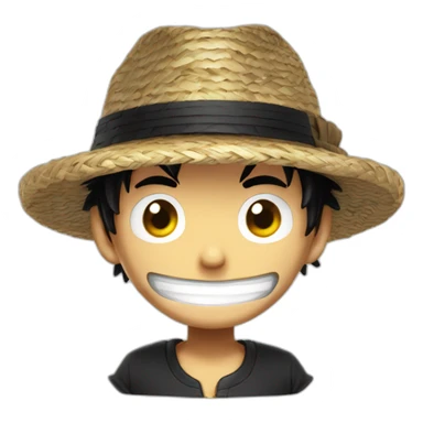 Luffy avec son chapeau de paille ruban noir sticker