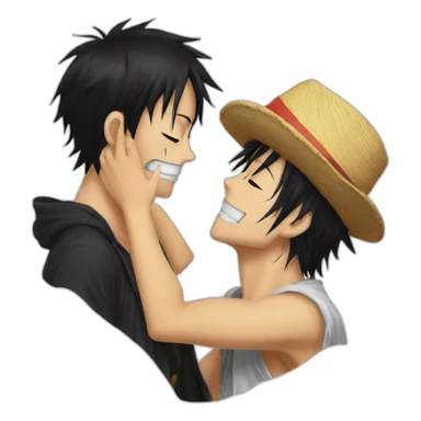Luffy kiss ace sticker