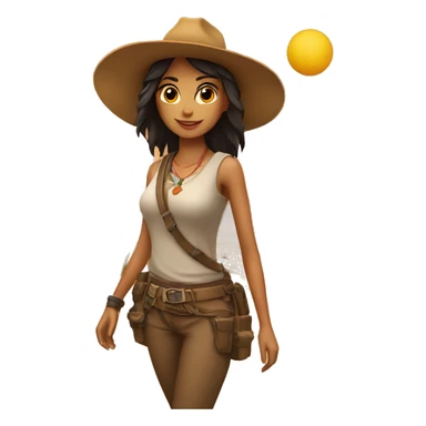 Chica morena en un desierto  sticker