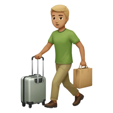 Tourist Character in green Shirt Moving with purpose through the terminal. sticker