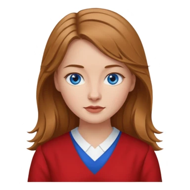 female with scottish red attire and dark blonde hair and blue eyes sticker