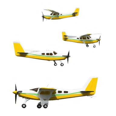 Real airplane cessna modelo 182 yellow profil sticker