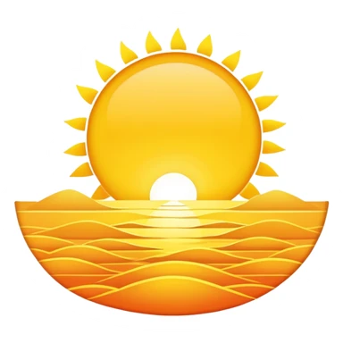 A rising sun peeking over the horizon sticker