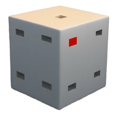 Create an emoji of a cube-shaped object with multiple number 0 and 1 displayed on its surfaces, representing a matrix or data grid. sticker