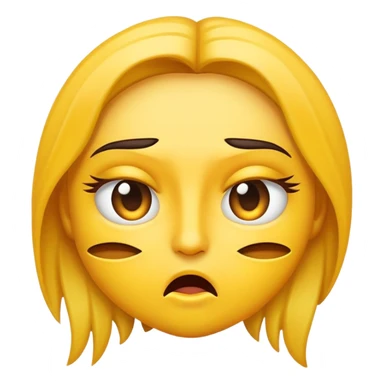 hazme un emoji de cara amarilla con una expresion de desagrado y añadele algo mas sticker