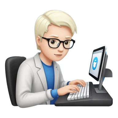 software developing with white skin sticker