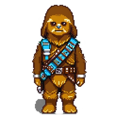 Chewbacca from Star Wars with his bandolier sticker
