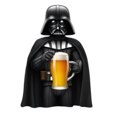 Dark vador qui boit une biere sticker