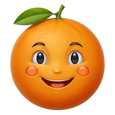 Orange with happy face sticker