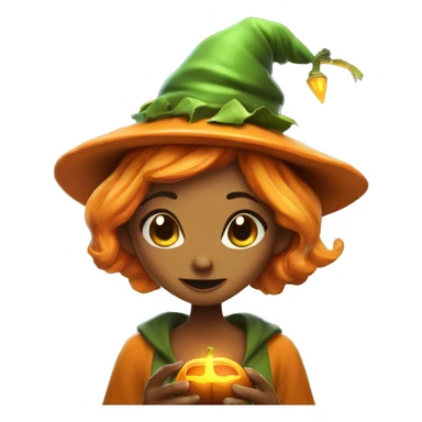 pumkin elf famale casting a spell sticker
