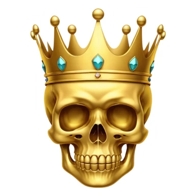 Golden skull with crown sticker
