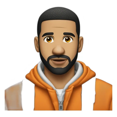 Drake orange jaket approving mugshot sticker