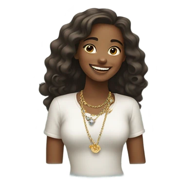 smiling girl with jewelry sticker