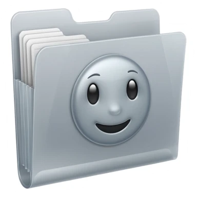 A **simple emoji-style icon** of a **frosted light-gray plastic folder** with **rounded corners**, **elastic string and button closure**, slightly translucent, clean front, subtle shading, and a **small tax/forms symbol** in one corner.
 sticker