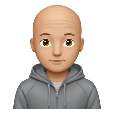 CUte bald man in hoody sticker