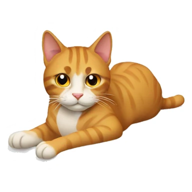 the cat is lying on the bed sticker