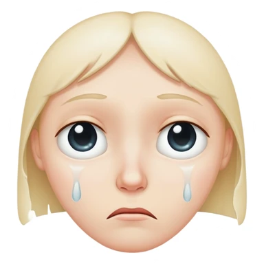 Sad face with tear sticker