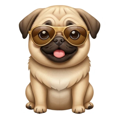 Pug wearing sunglasses sticker