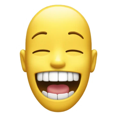 Smiling emoji with yellow bone in mouth sticker