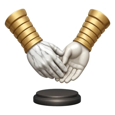 a greek statue of a handshake sticker