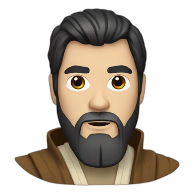 Obiwan Kenobi with black hair sticker