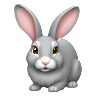 Lapin bélier gris clair sticker