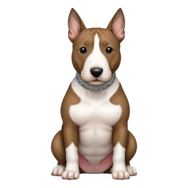 brindle english bull terrier sitting down sticker