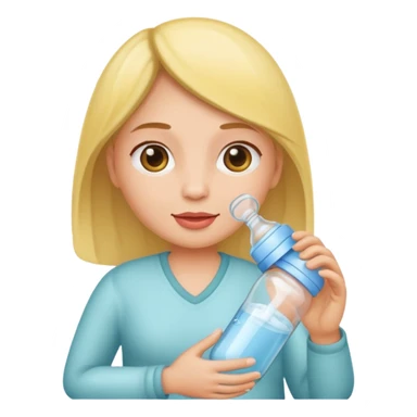 woman with baby bottle sticker