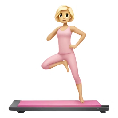 blonde girl light pink clothes doing pilates sticker
