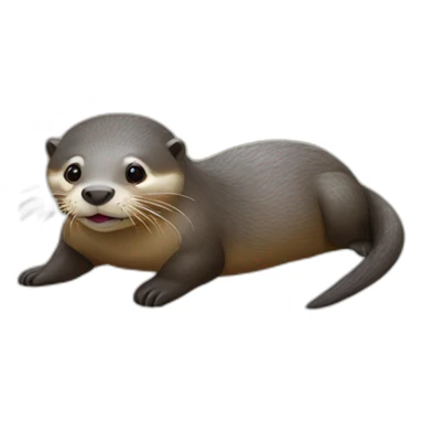 loutre sur hippopotame sticker