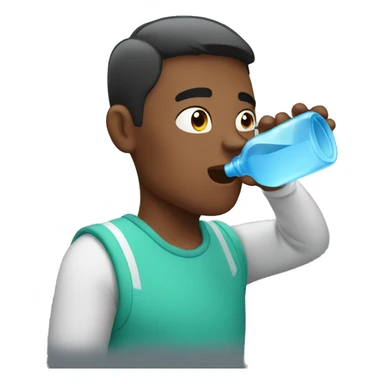 A guy drinking a bottle water sticker