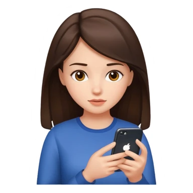 Brunette girl on her phone sticker