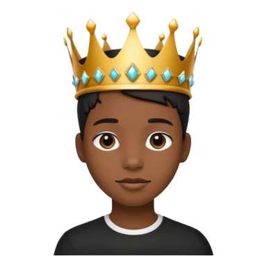 A stylish black teen wearing a hand-crafted crown for fun. sticker