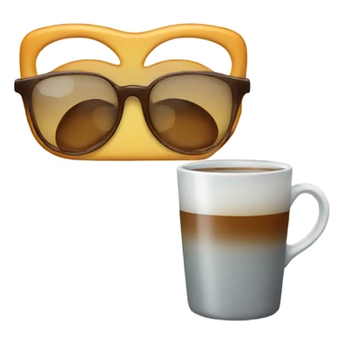 a pair of glasses near a cup of tea sticker