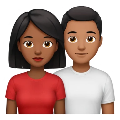 Black lesbian couple with one masculine with short haircut with a t shirt and one feminine with long hair in a blouse sticker