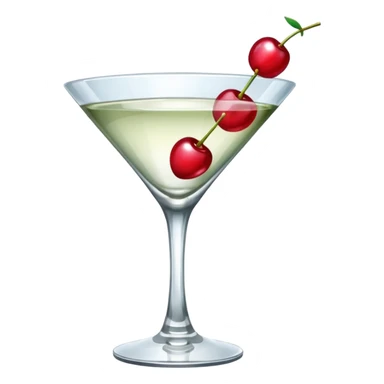 martini glass with cherry decoration sticker